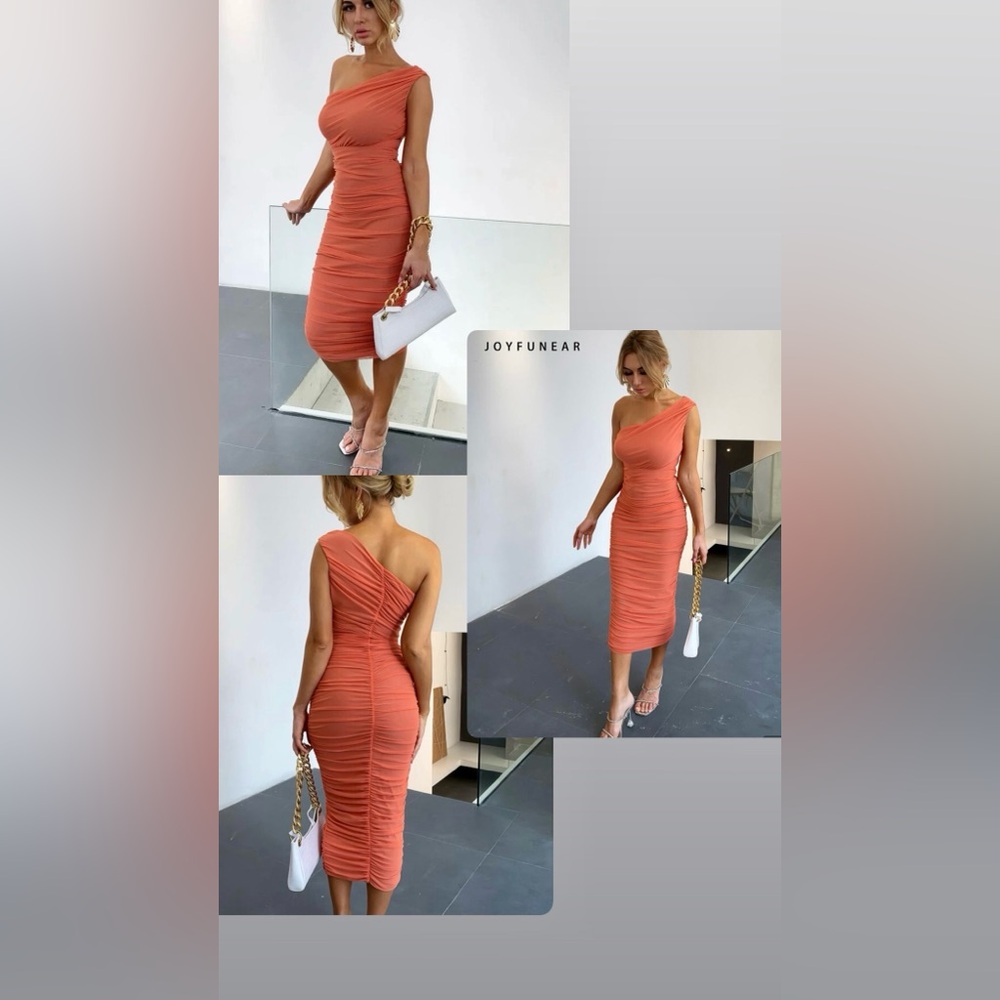 Joyfunear Ruched fitted dress (SHEIN)